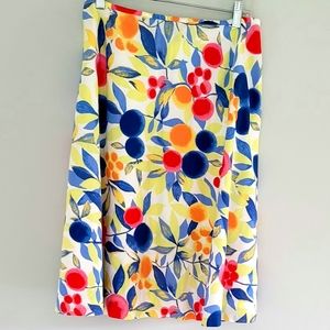 Talbots Fruit Theme Flowy Skirt Size 10